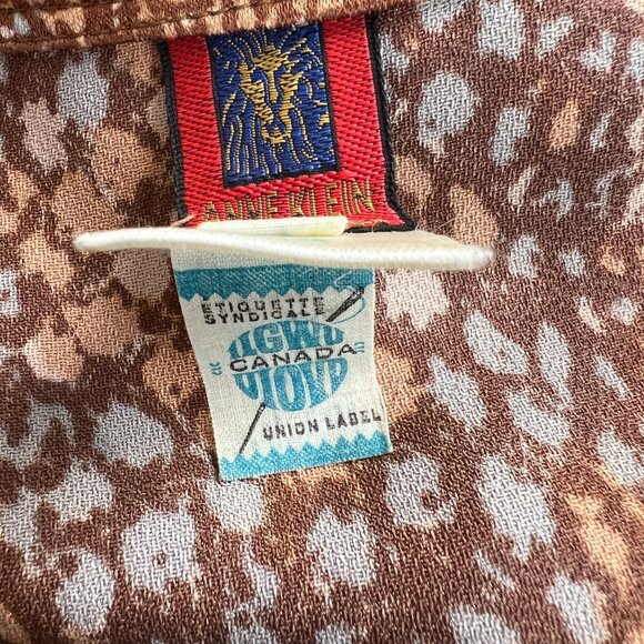 Vintage Union Made Matching Midi Skirt Blouse Shirt Set Suit Work Office Print - Picture 6 of 7